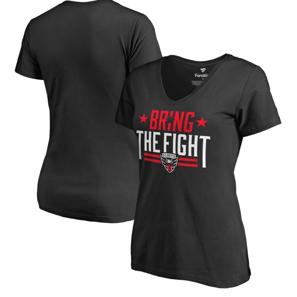 D.C. United Women’s “Bring The Fight” V-Neck T-Shirt – Fanatics Size L
